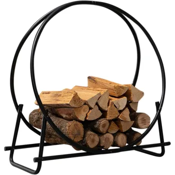 Ferforje Şömine Odunluk Dekoratif Metal Odunluk - Görsel 3