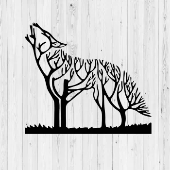 Duvar Süsü Metal Kurt Figürlü Tablo Duvar Dekoru - Görsel 3